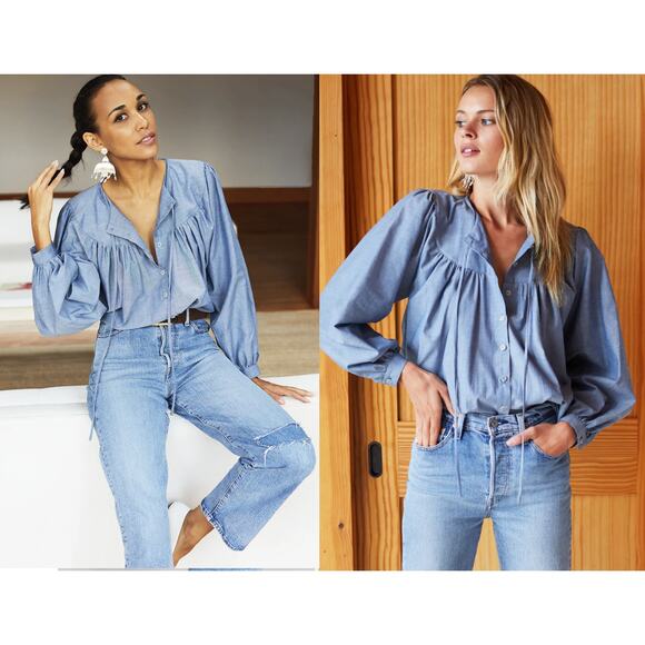 Emerson Fry Tops - Emerson Fry | Poet Blouse | Chambray | Sz M